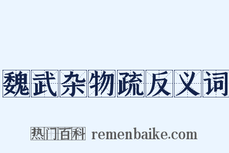魏武杂物疏反义词是什么意思的图片